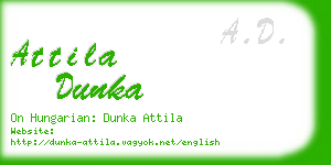 attila dunka business card